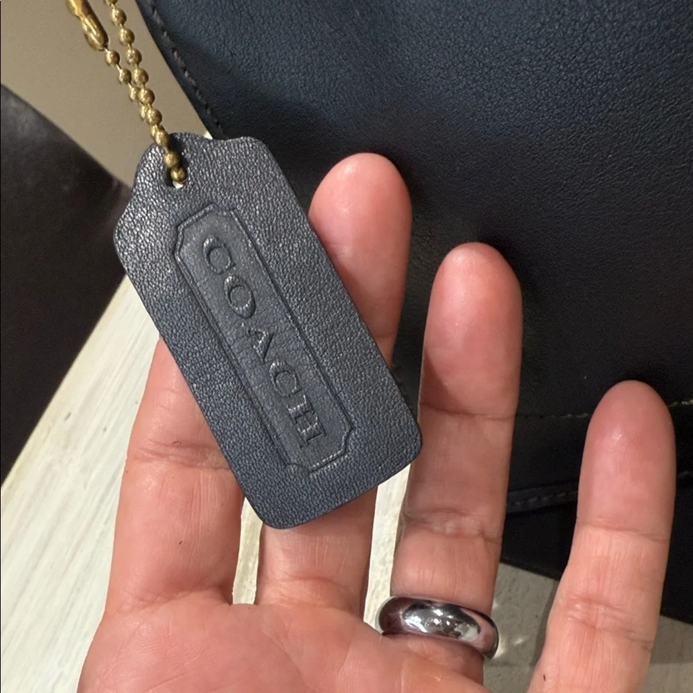 Vintage Coach SoHo Large Black Leather Wristlet Clutch- EUC